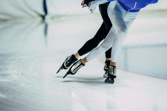 speed skaters on smooth ice